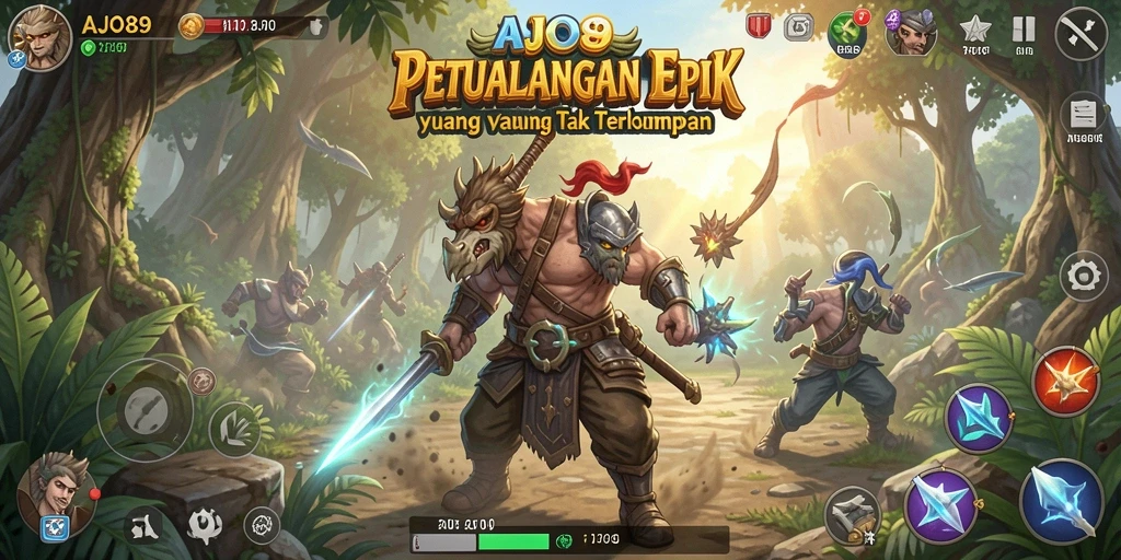Screenshot gameplay AJO89 menampilkan aksi petualangan yang mendebarkan.