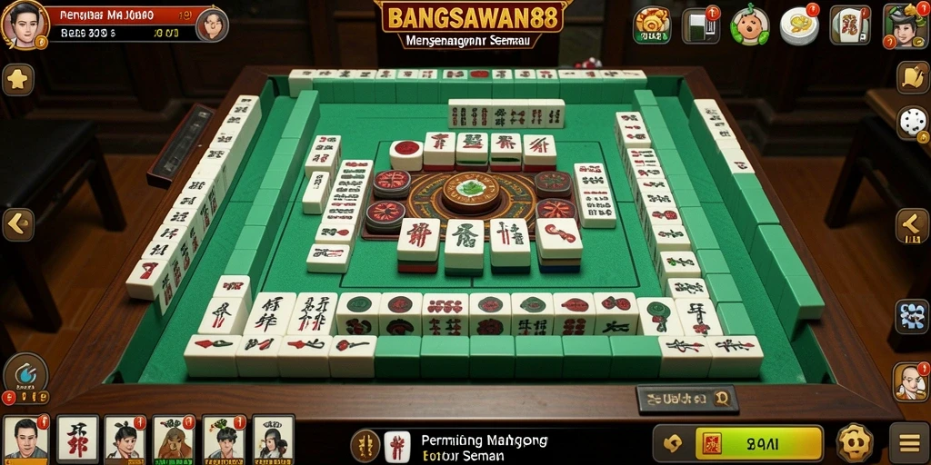 Tampilan gameplay Mahjong yang menghibur dan interaktif.