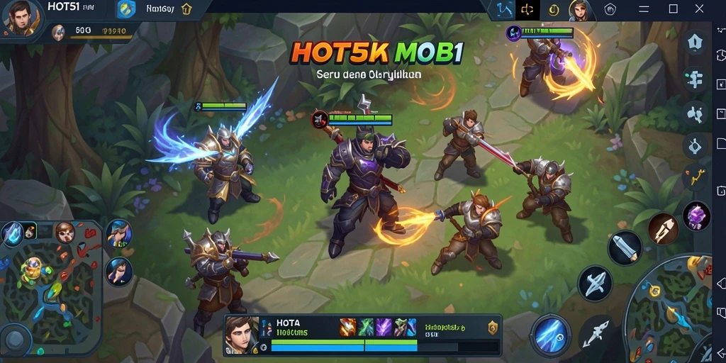 Tampilan aksi seru dalam permainan MOBA HOT51 dengan strategi tim yang menarik.