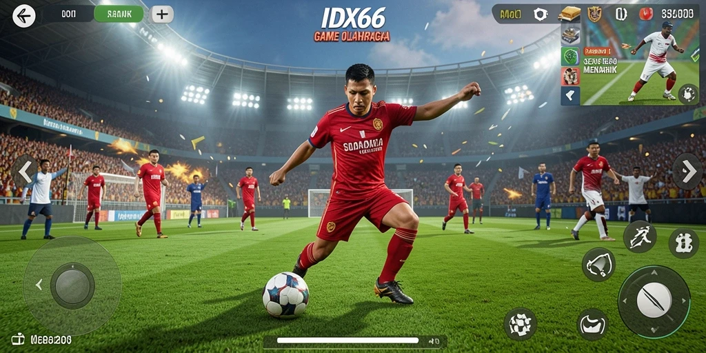 Tampilan gameplay seru dalam IDX66 dengan aksi olahraga yang mendebarkan.