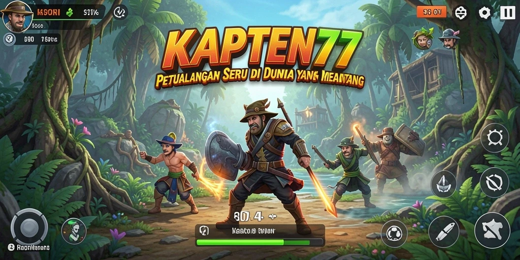 Tangkapan layar menampilkan aksi seru dalam KAPTEN77.