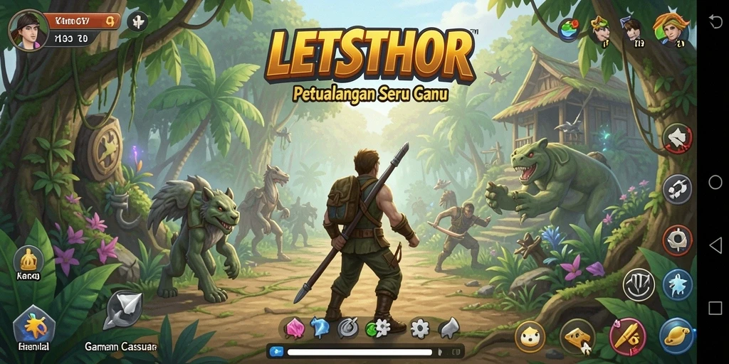 Tampilan gameplay LETSTHOR yang seru dan menarik.