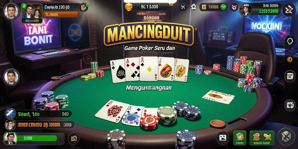 Tampilan gameplay Poker yang menarik dan seru di MANCINGDUIT.