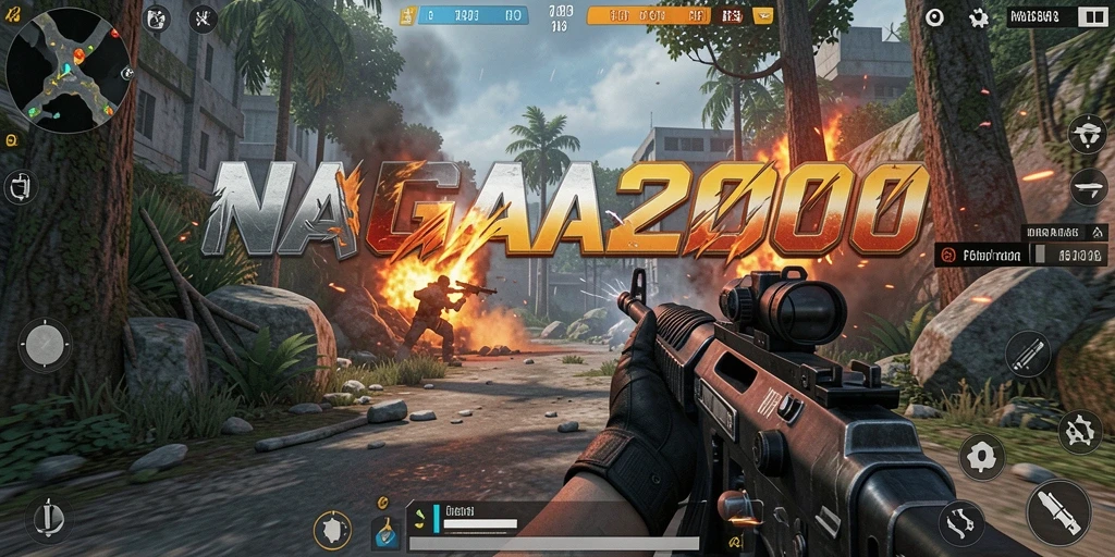 Gameplay NAGA2000 menunjukkan pertempuran seru dalam mode FPS.