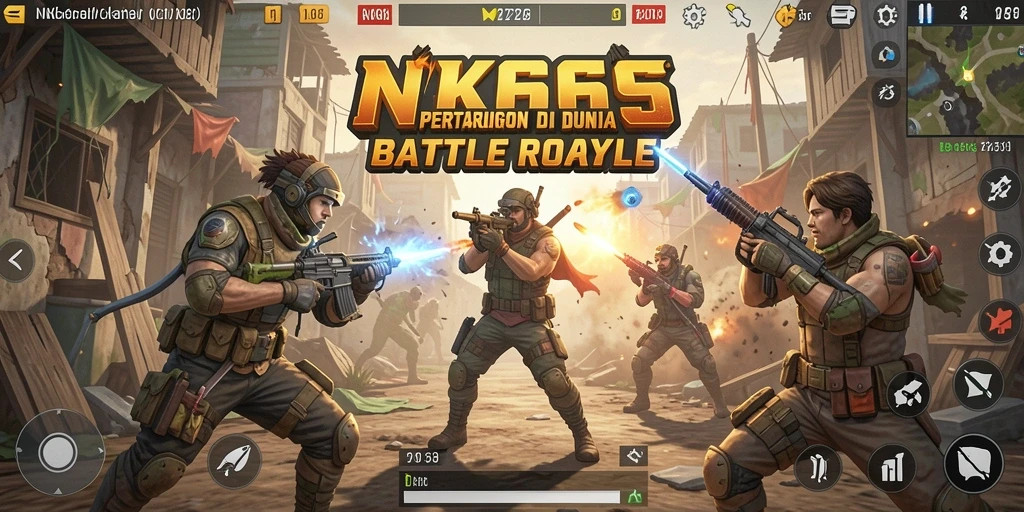 Tampilan seru dari gameplay NK666 dalam pertempuran Battle Royale.