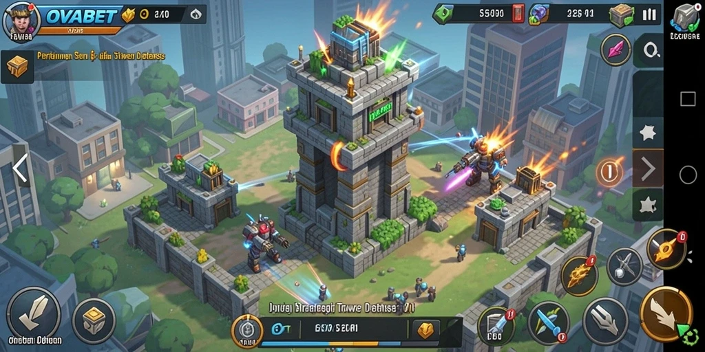 Tampilan gameplay seru dari <strong>OVABET</strong> dalam strategi Tower Defense.